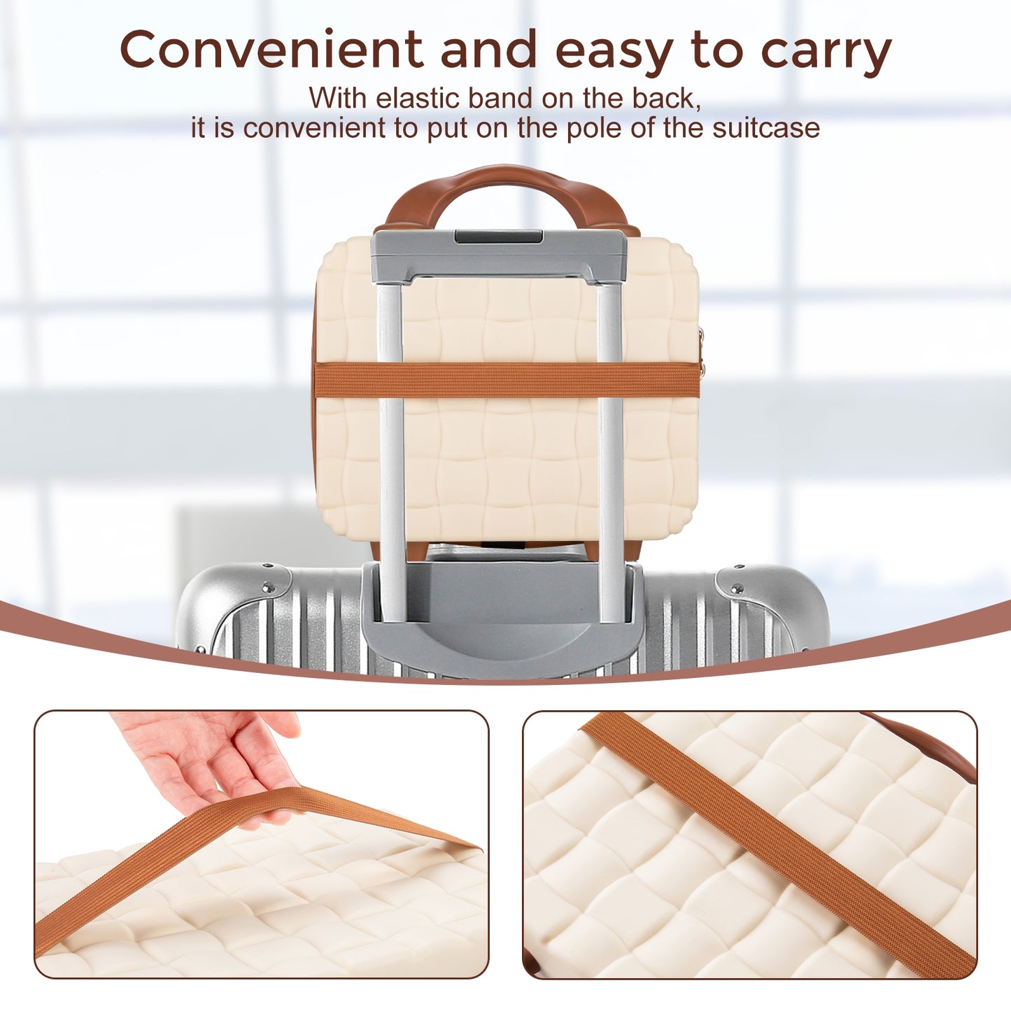 6.5L Woven Password Lock PP Suitcase - Beige