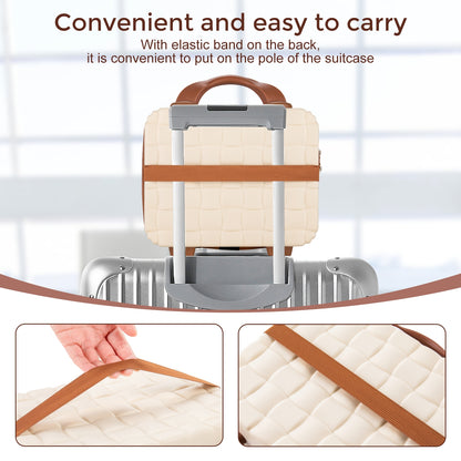 6.5L Woven Password Lock PP Suitcase - Beige