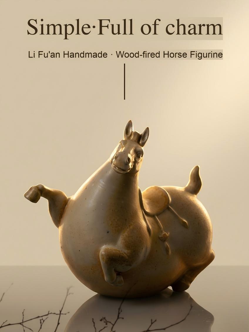 Wood-fired Horse Pair Ornaments