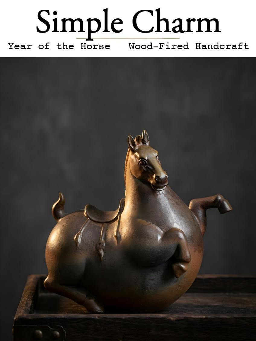 Wood-fired Horse Pair Ornaments