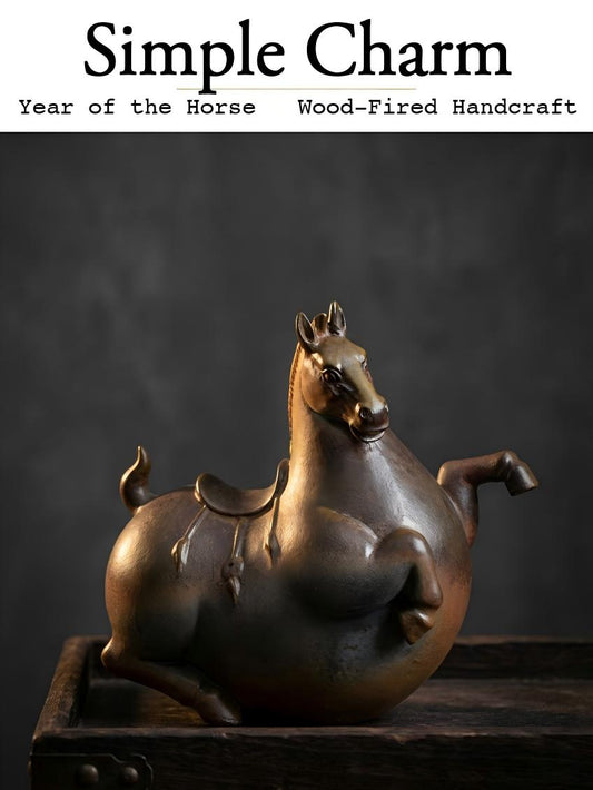 Wood-fired Horse Pair Ornaments