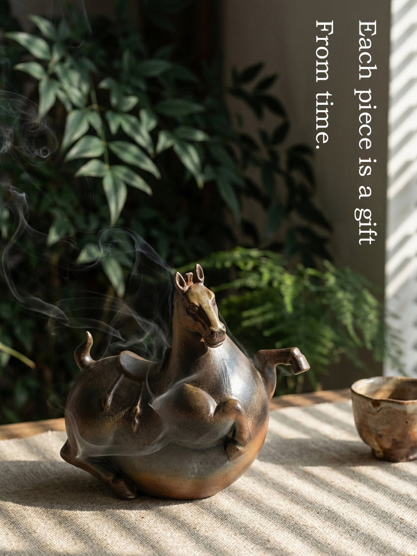 Wood-fired Horse Pair Ornaments