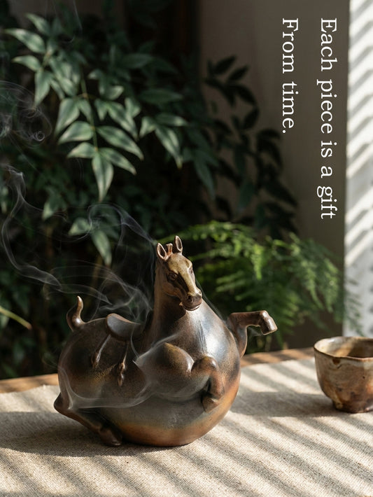 Wood-fired Horse Pair Ornaments