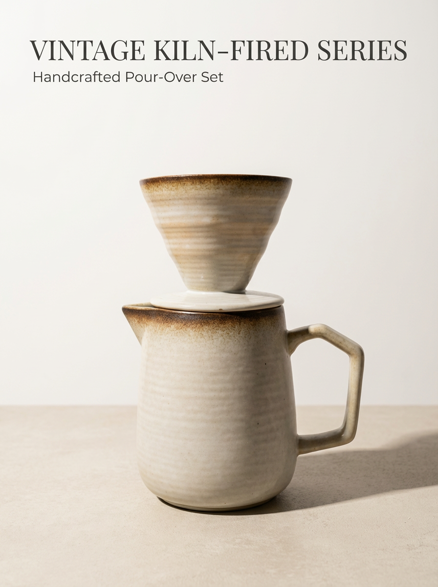 Hand Drip Coffee Pot - Ceramic - Beige