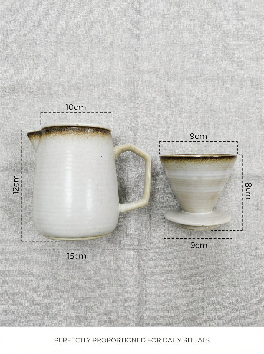 Hand Drip Coffee Pot - Ceramic - Beige